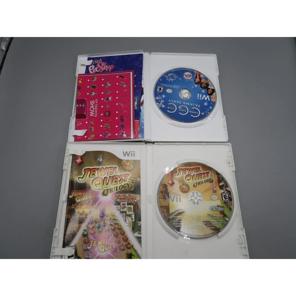 WII Charm Girls Club: Pajama Party CIB & Jewel Quest Trilogy With Manuals Lot